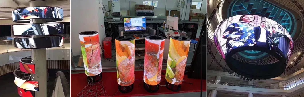 240X120mm P4 Soft Curved Flexible LED Screen High Definition Indoor Full Color Customized Soft LED Display Screen