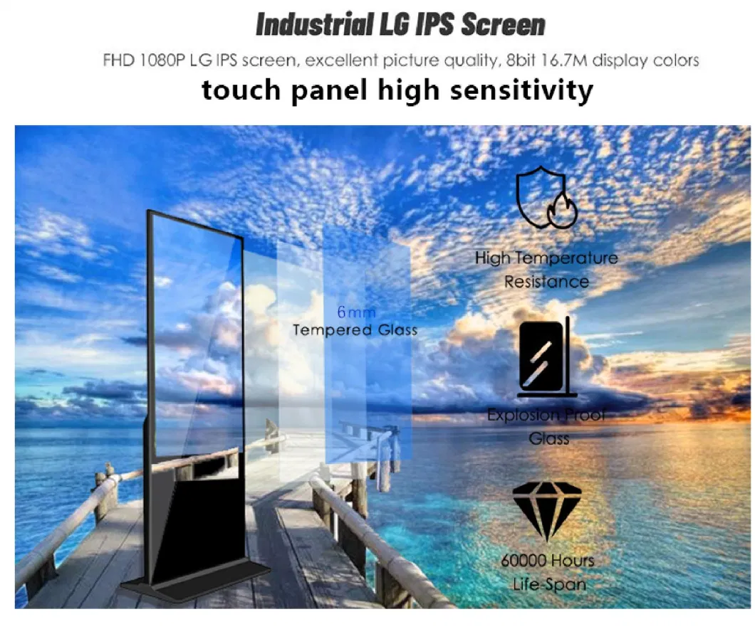 Factory Wholesale Price Indoor Android Windows System 86-Inch 4K Full Screen Floor Upstanding LCD Digital LED Poster